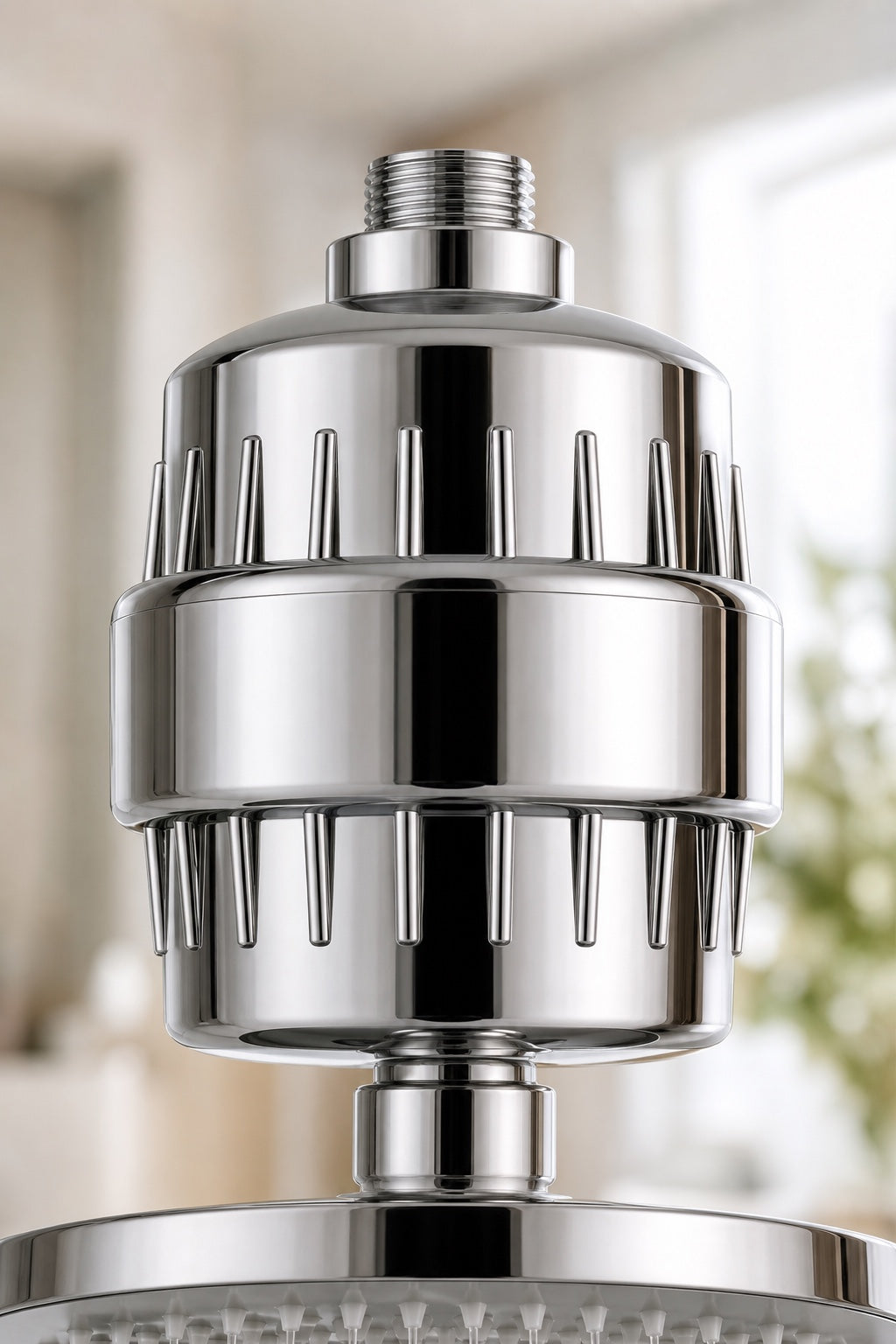 Brook shower filter on a rain shower